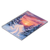 Winter Pinescape Sunset | Pastel Watercolor Notitieboek (Linkerzijde)