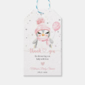 Winter Pinguïn baby shower Cadeaulabel (Voorkant)