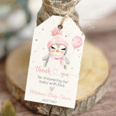 Winter Pinguïn baby shower Cadeaulabel