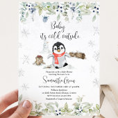 Winter Pinguïn Baby Shower Kaart