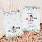 Winter Pinguïn Baby Shower Kaart