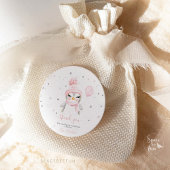 Winter Pinguïn babyshower Ronde Sticker