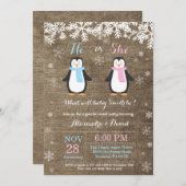 Winter Pinguin Beer Genderonderzoek Uitnodiging (Voorkant / Achterkant)