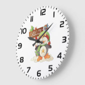 Winter Pinguïn & Bird Chillin Kerstvakantie Grote Klok (Hoek)