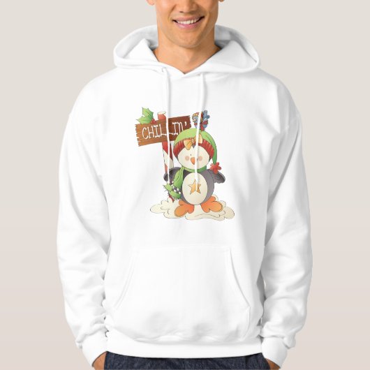 Winter Pinguïn & Bird Chillin Kerstvakantie Hoodie (Voorkant)