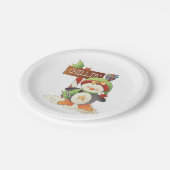 Winter Pinguïn & Bird Chillin Kerstvakantie Papieren Bordje (Gekanteld)