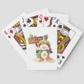 Winter Pinguïn & Bird Chillin Kerstvakantie Pokerkaarten (Achterkant)