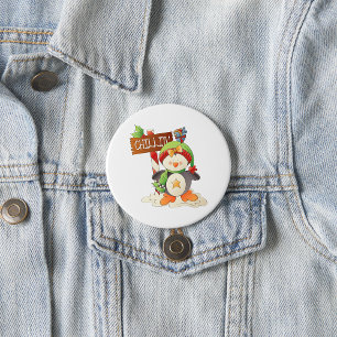Winter Pinguïn & Bird Chillin Kerstvakantie Ronde Button 7,6 Cm