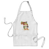 Winter Pinguïn & Bird Chillin Kerstvakantie Standaard Schort (Voorkant)