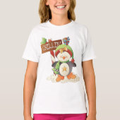 Winter Pinguïn & Bird Chillin Kerstvakantie T-shirt (Voorkant)