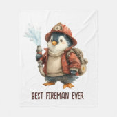 Winter Pinguïn Brandweerman Ping Pong Paddle Fleece Deken (Voorkant)