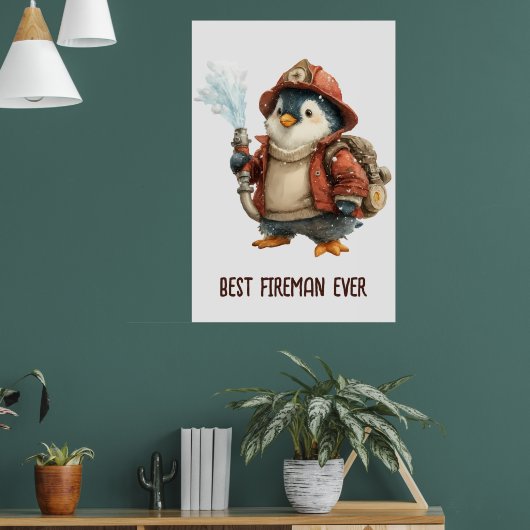 Winter Pinguïn Brandweerman Ping Pong Paddle Poster (Woonkamer 1)