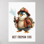 Winter Pinguïn Brandweerman Ping Pong Paddle Poster (Voorkant)
