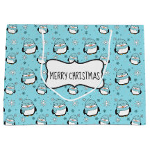 Winter Pinguïn Cadeautas (Groot)