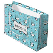 Winter Pinguïn Cadeautas (Groot) (Voorkant Gekanteld)