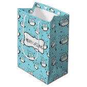 Winter Pinguïn Cadeautas (Middel) (Voorkant Gekanteld)