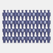Winter Pinguïn Patroon Blauwe Inpakpapier Vel (Voorkant)
