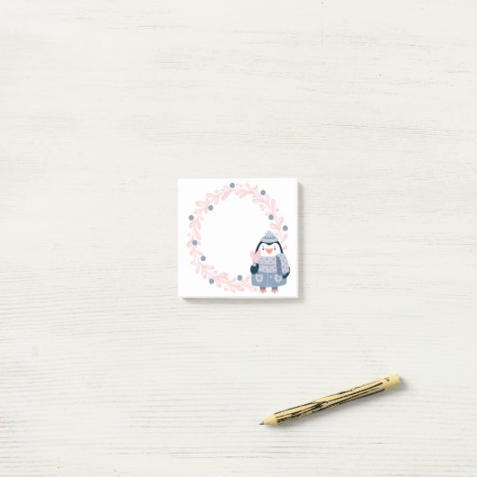 Winter Pinguïn Post-It Notities Post-it® Notes (Op bureau)