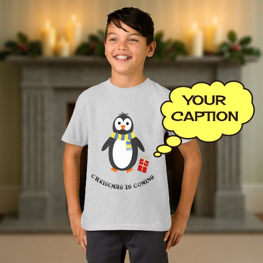 Winter pinguïn schattig speels kerst aangepast t-shirt