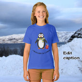 Winter pinguïn schattig speels kerst aangepast t-shirt