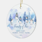 Winter Pinguïn Sneeuwvlokken Kerstmis Familie van Keramisch Ornament (Links)