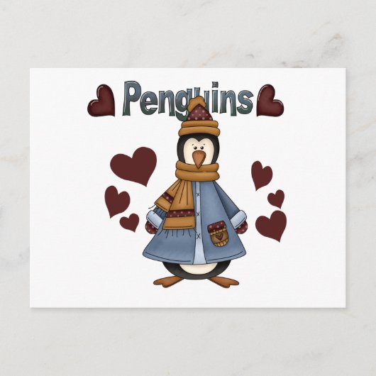 Winter Pinguïn Tshirts en geschenken Briefkaart (Voorkant)