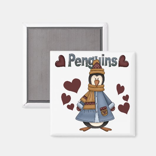 Winter Pinguïn Tshirts en geschenken Magneet (Voorkant / Achterkant)