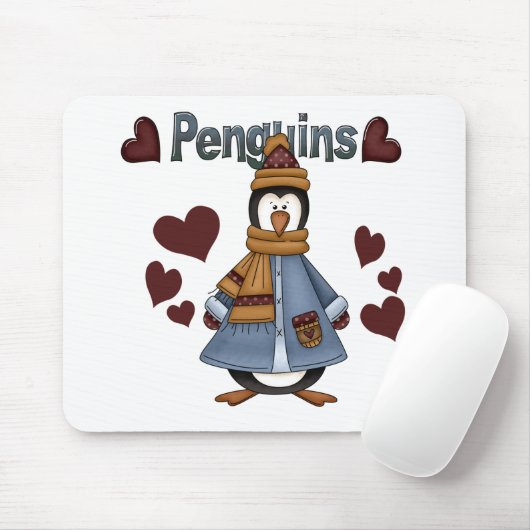 Winter Pinguïn Tshirts en geschenken Muismat (Met muis)
