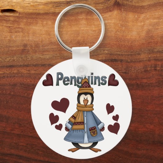 Winter Pinguïn Tshirts en geschenken Sleutelhanger (Voorkant)