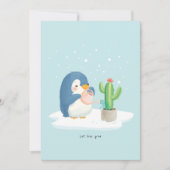 Winter Pinguïn Tuinman Laat Liefde Groeien Bedankkaart (Voorkant)
