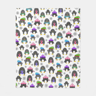 Winter Pinguïns Fleece Deken