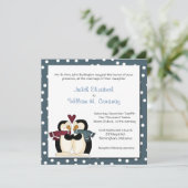 Winter Pinguins in Love Wedding Invitation Kaart (Staand voorkant)
