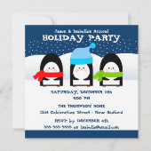 Winter Pinguins Party Invitation Kaart (Voorkant)