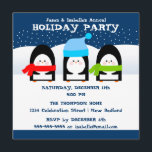 Winter Pinguins Party Invitation Kaart<br><div class="desc">Drie schattige pinguïns versieren deze uitnodiging die perfect is voor een feestje of een open huis.  Elke tekstregel kan worden aangepast zodat u kunt aanpassen aan uw behoeften.</div>