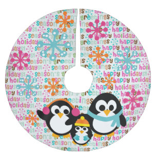 Winter Pinguïns Seizoenen Groeten Boom Rok Kerstboom Rok