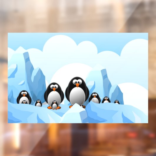 Winter Pinguins Window Cling Raamsticker (Vel 2)