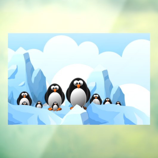 Winter Pinguins Window Cling Raamsticker (Vel 3)