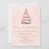 Winter Pink Baby It's Cold Outside Baby shower Kaart (Voorkant)