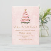 Winter Pink Baby It's Cold Outside Baby shower Kaart (Staand voorkant)