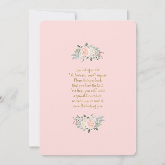 Winter Pink Baby shower Girl Uitnodiging (Achterkant)