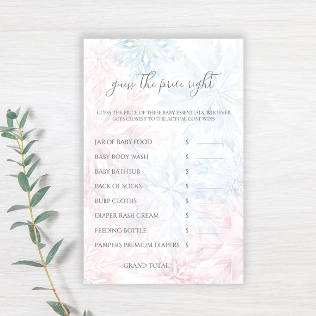 Winter Pink Blue Snowflake Guess The Price Game (Creator heeft geüpload)