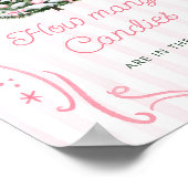 Winter Pink Bow Baby Shower Guess How Many Candies Poster (Hoek)