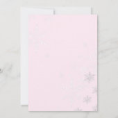 Winter Pink Bow Baby shower Uitnodiging (Achterkant)