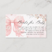 Winter Pink Bow Boeken voor Baby Informatiekaartje (Voorkant)