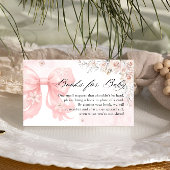 Winter Pink Bow Boeken voor Baby Informatiekaartje