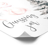 Winter Pink Bow Guess How many Table Sign Poster (Hoek)