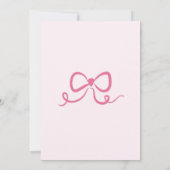 Winter Pink Bow Tying The Knot Vrijgezellenfeest Kaart (Achterkant)