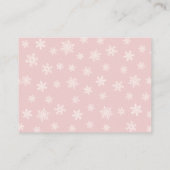 Winter Pink Girl Baby Shower Books For Baby Card Informatiekaartje (Achterkant)