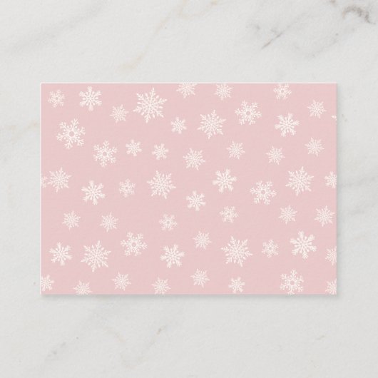 Winter Pink Girl Baby Shower Books For Baby Card Informatiekaartje (Achterkant)