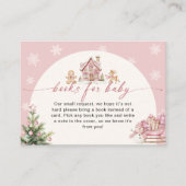 Winter Pink Girl Baby Shower Books For Baby Card Informatiekaartje (Voorkant)